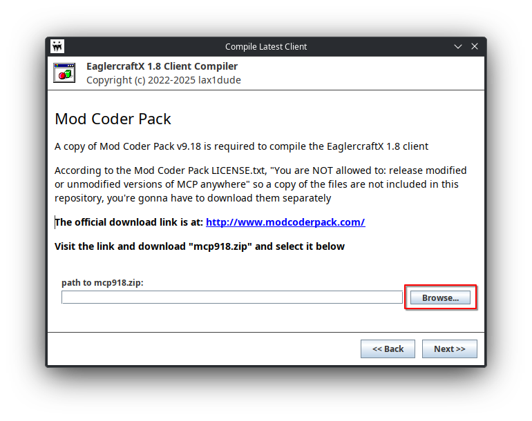 Eaglercraft Compile Wizard Mod Coder Pack Page